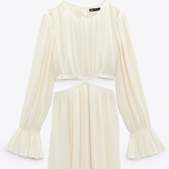 ZARA Cut Out Pleated Dress - Picture 3 of 8